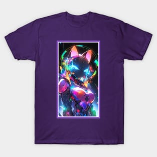 Anime Cute Cat Girl | Quality Anime Girl Artwork | Sci-Fi Manga Girl Anime Art T-Shirt